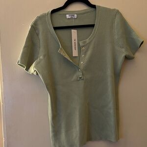 The Kooples Light Green Short Sleeve Top